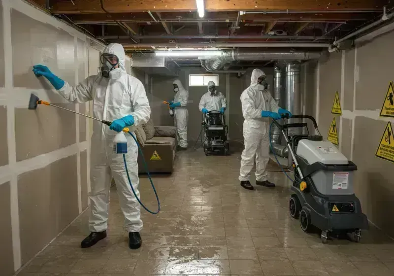 Basement Moisture Removal and Structural Drying process in Marble Hill, MO